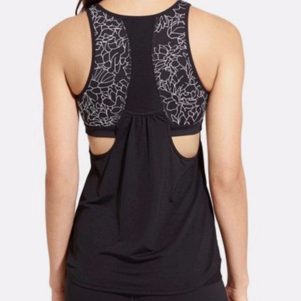 Athleta Gel Mesh Supercharged 2-in-1 High Support Shelf Bra Black XS